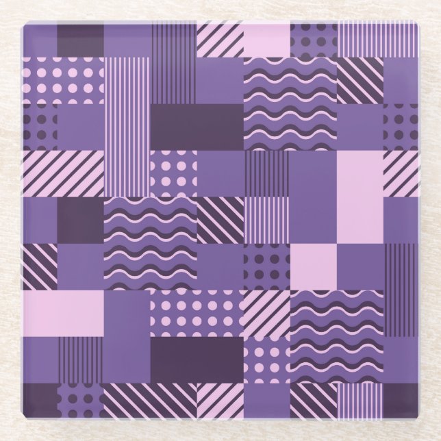 Posavasos De Vidrio Waves Stripes Dots: Modern Seamless. (Anverso)