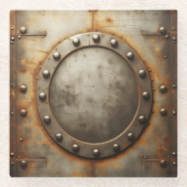 Posavasos De Vidrio weathered steel, metal look 