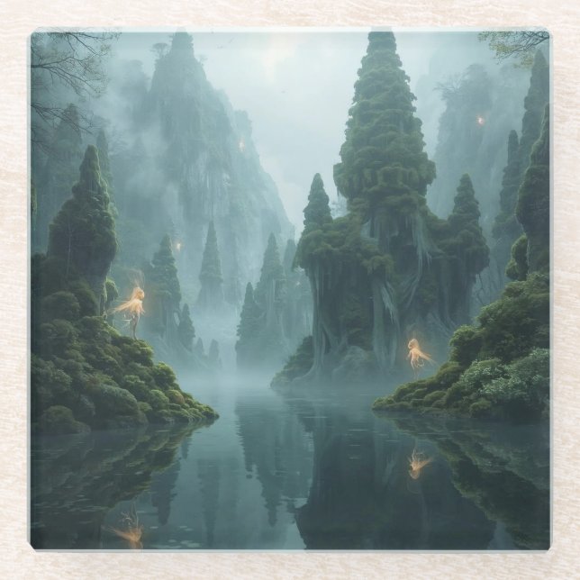 Posavasos De Vidrio Where Winged Spirits Wander (Anverso)