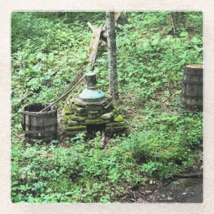 Posavasos De Vidrio Whiskey aún en Mabry Mill, VA
