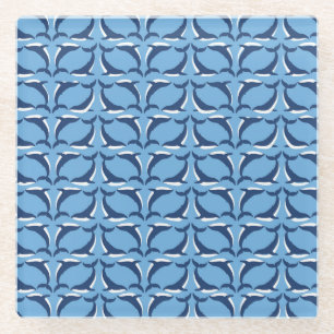 Posavasos De Vidrio White Blue Whales Yin Yang Sea Animal Ocean Marine