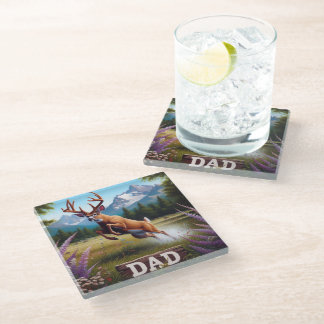 Posavasos De Vidrio Whitetail Buck Deer Dad
