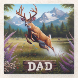 Posavasos De Vidrio Whitetail Buck Deer Dad
