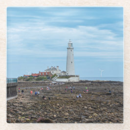 Posavasos De Vidrio Whitley Bay lighthouse 