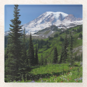 Posavasos De Vidrio Wildflowers en el Monte Rainier