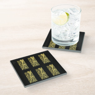 Posavasos De Vidrio Will Bradley Heraldic Lion