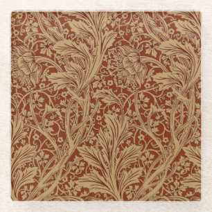 Posavasos De Vidrio William Morris Arcadia Floral Jardín Clase de Flor