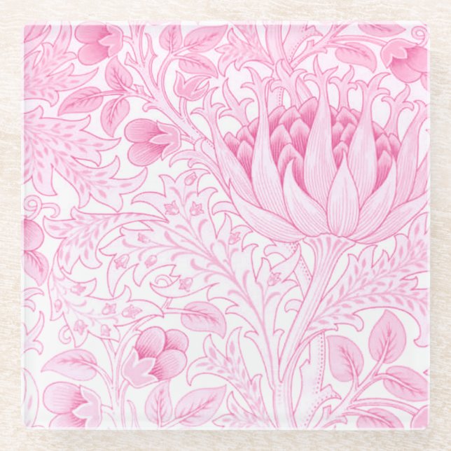 Posavasos De Vidrio William Morris Artichoke Pink (Anverso)