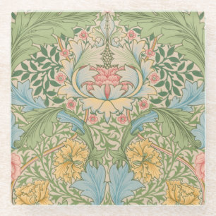 Posavasos De Vidrio William Morris Flor Floral Botánica Myrtle