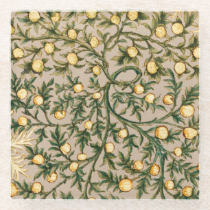Posavasos De Vidrio William Morris Floral Fruta Jardín Flor Clásico