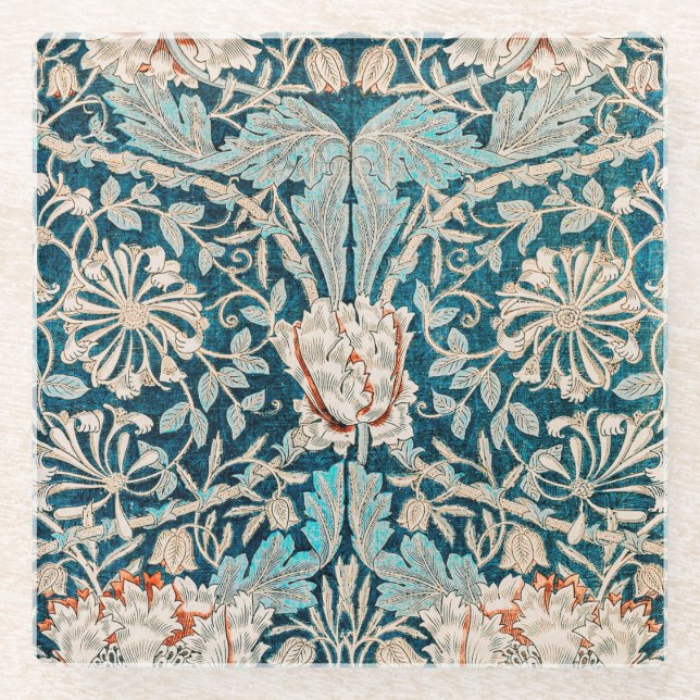 Posavasos de vidrio: WILLIAM MORRIS : MADRESELVA (Anverso)