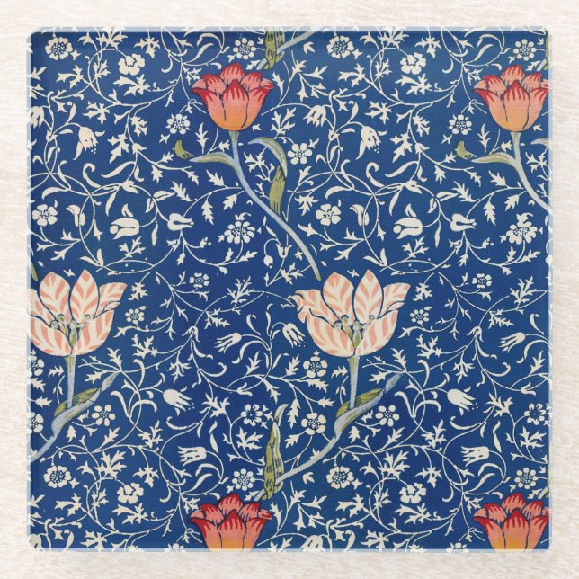 Posavasos De Vidrio William Morris Medway Blue Floral (Anverso)