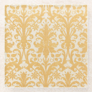 Posavasos De Vidrio William Morris Sauce & Oro Damasco de Lujo