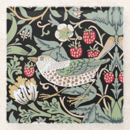 Posavasos De Vidrio William Morris Strawberry Thief I Aves Negras