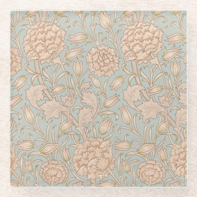 Posavasos De Vidrio William Morris Wild Tulip Flower Floral Design (Anverso)