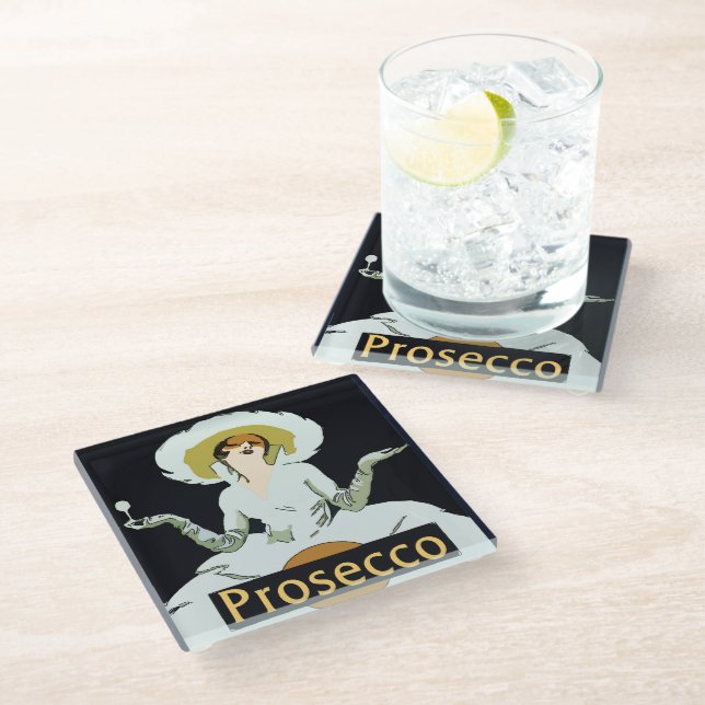 Posavasos De Vidrio Wine Glass Coaster (Angular)