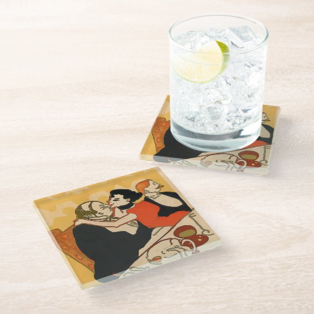 Posavasos De Vidrio Wine Glass Coaster (Angular)