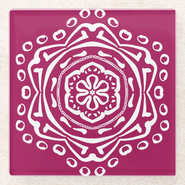 Posavasos De Vidrio Wine Mandala (Anverso)