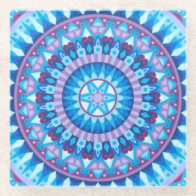 Posavasos De Vidrio Winter Mandala (Anverso)