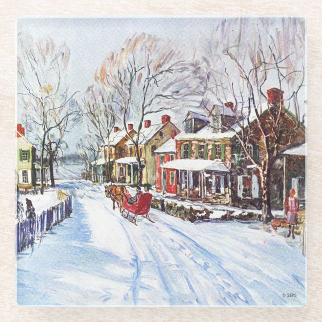 Posavasos De Vidrio Winter Wonderland (Anverso)