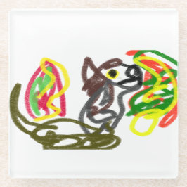 Posavasos De Vidrio Wolf happy Autumn