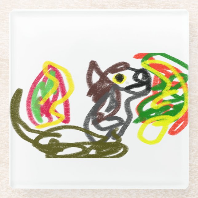 Posavasos De Vidrio Wolf happy Autumn (Anverso)