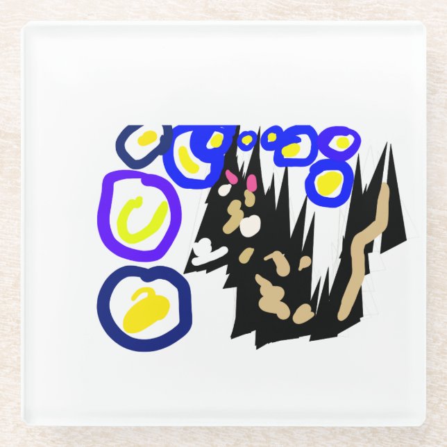 Posavasos De Vidrio Wolf latte Halloween (Anverso)