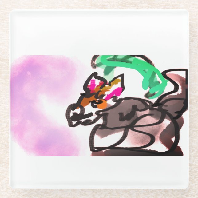 Posavasos De Vidrio Wolf run in autumn (Anverso)