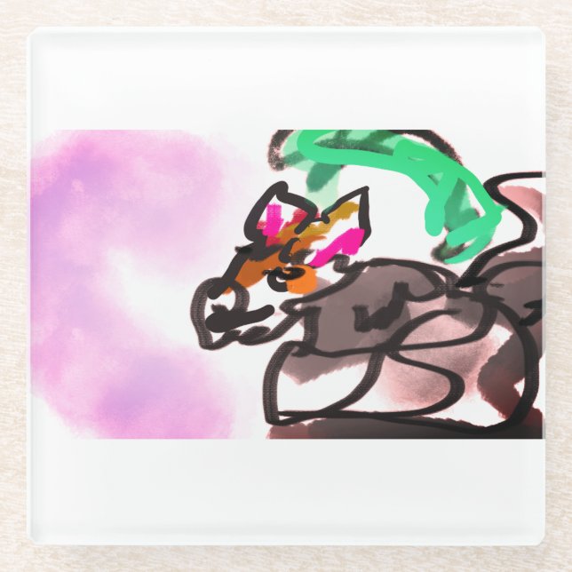 Posavasos De Vidrio Wolf run in autumn (Anverso)