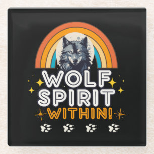 Posavasos De Vidrio Wolf Spirit
