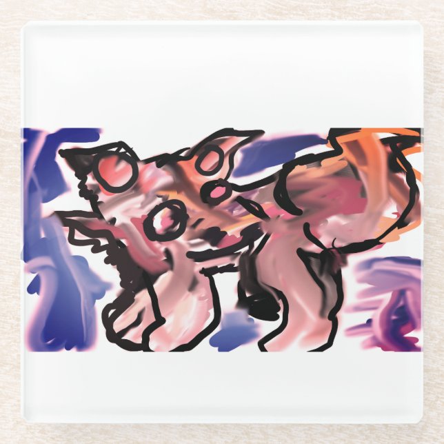 Posavasos De Vidrio Wolf wild winter  (Anverso)