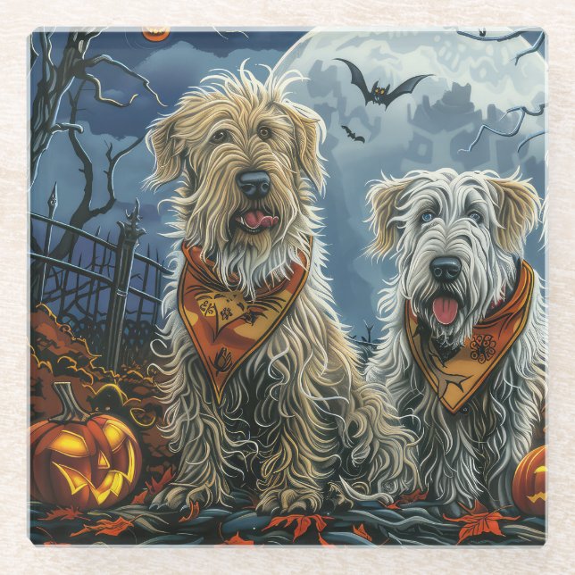 Posavasos De Vidrio Wolfhound Halloween Spooky (Anverso)