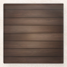 Posavasos De Vidrio Wood Grain Striped Brown Abstract Fashion Art