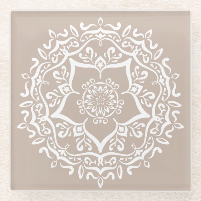 Posavasos De Vidrio Wool Mandala (Anverso)