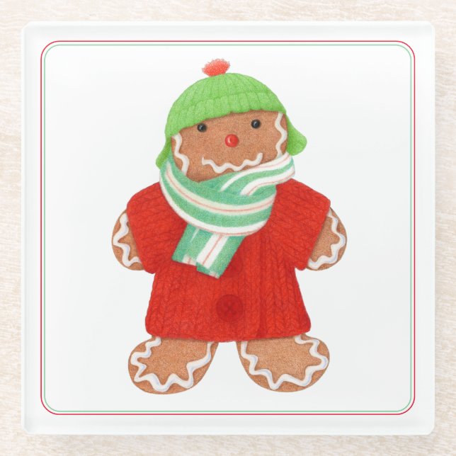 Posavasos De Vidrio WOOLIE GINGERBREAD Glass Coaster (Anverso)