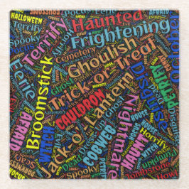 Posavasos De Vidrio Wordy Halloween