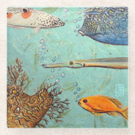 Posavasos De Vidrio Wrasse & Friends Classy Glass Coaster