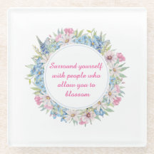 Wreath floral azul blanco rosado