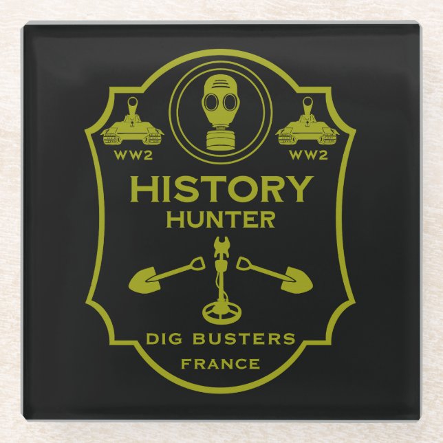 Posavasos De Vidrio WW2 Trench Battlefield Metal Detecting Club (Anverso)