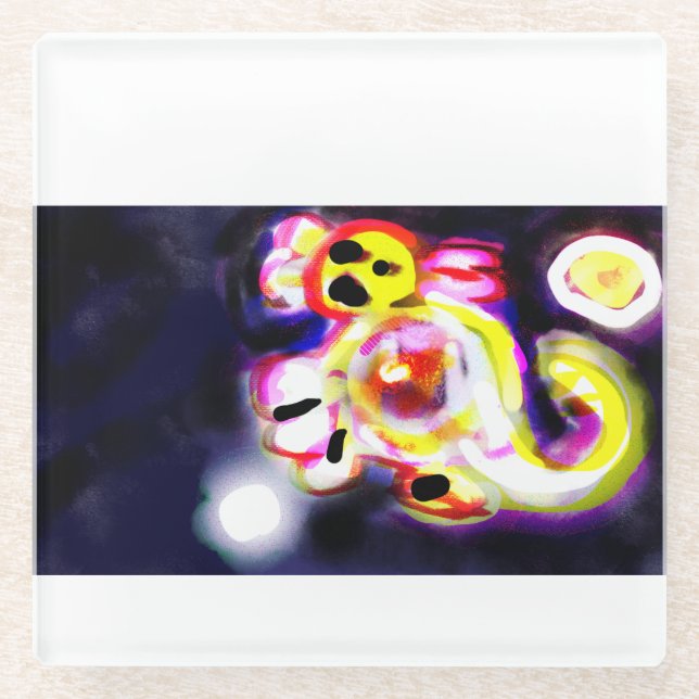 Posavasos De Vidrio Yellow axolotl fun  (Anverso)