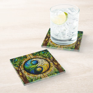 Posavasos De Vidrio Yin Yang Coaster