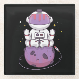 Posavasos De Vidrio Yoga Espacial 