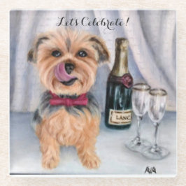Posavasos de vidrio Yorkie