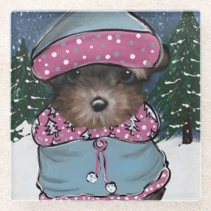 Posavasos De Vidrio Yorkie Poo
