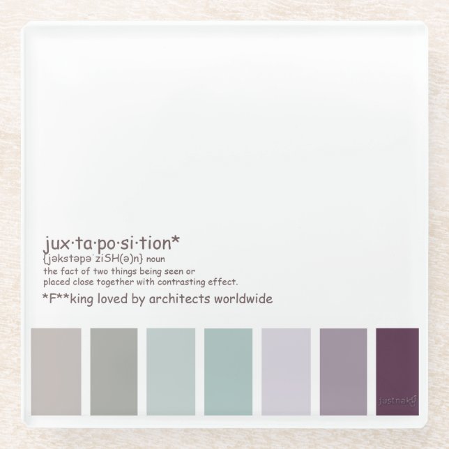 Posavasos De Vidrio yuxtaposición (Anverso)