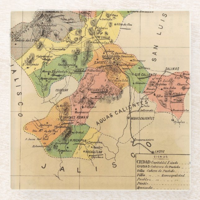 Posavasos De Vidrio Zacatecas, México (Anverso)