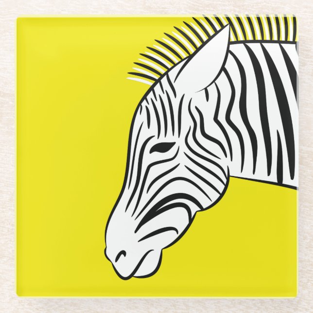 Posavasos De Vidrio Zebra (Anverso)