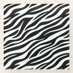 Posavasos De Vidrio Zebra Stripes Seamless Pattern Animal Print-60492