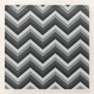Posavasos De Vidrio Zigzag retro Chevron del modelo