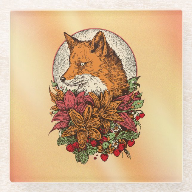 Posavasos De Vidrio Zorro (Anverso)